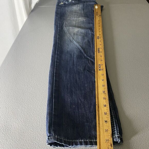 ADIKTD Jeans Low Rise Stretch Distressed Rhinestone Denim Womens 8 30 30x32 Blue - Picture 6 of 10